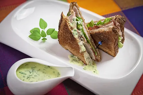 Creamy Dressing to the Herbs in a sandwich