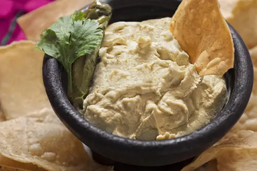 Avocado and Tuna Dip served with tortilla chips